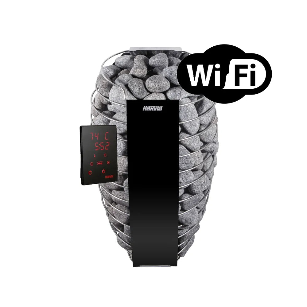 Anerse WiFi-enabled sauna heater with a sleek design and digital control panel.