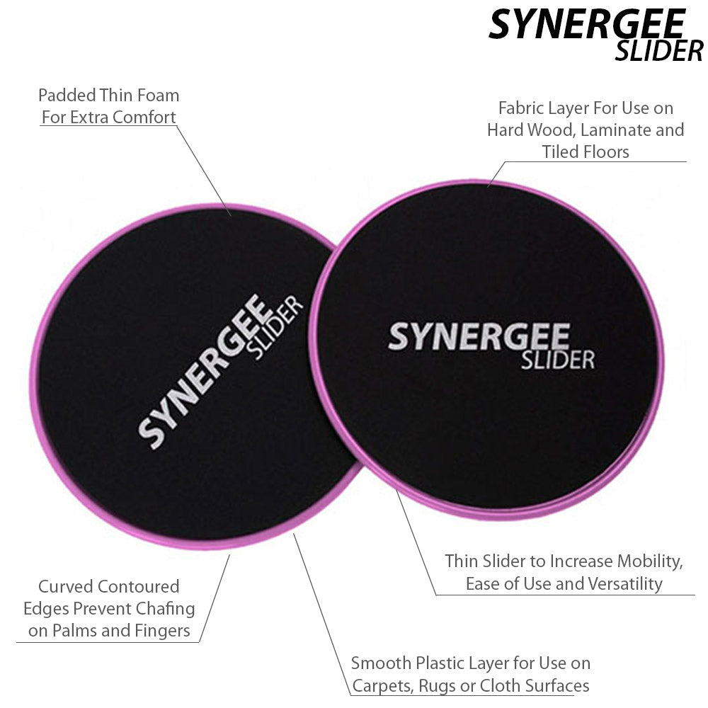 Synergee Slider features padded thin foam for extra comfort and a smooth plastic layer for versatile use.