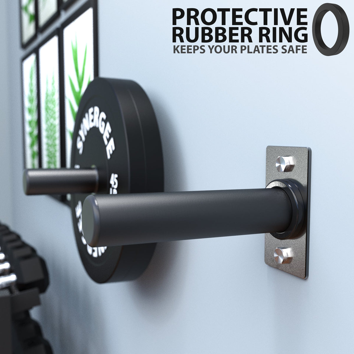 Protective rubber ring designed to keep your plates safe, featuring a sturdy black design.