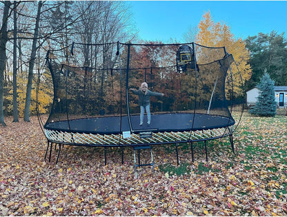 Trampoline – Springless Backyard Oval Trampoline with Enclosure for Kids - Multiple Sizes & Optional Add-On Attachments & Accessories