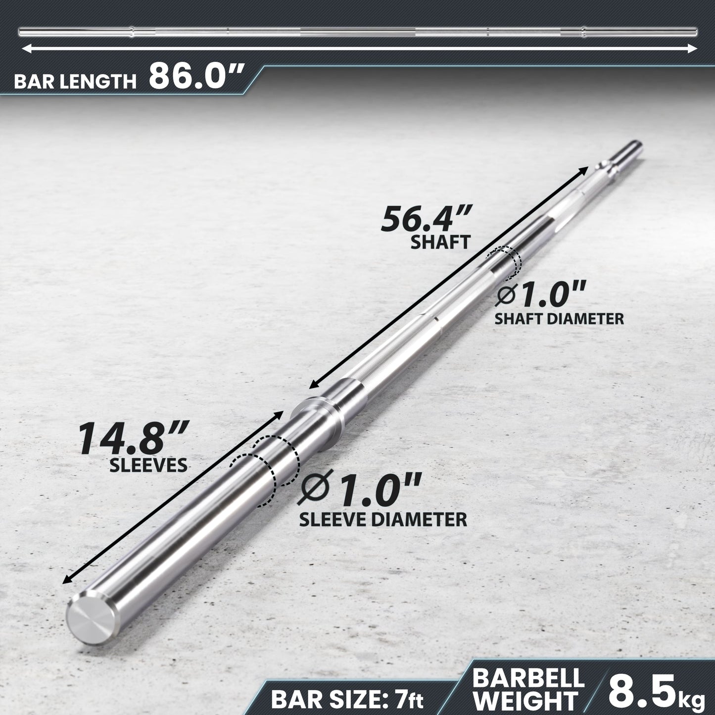 Synergee 1" Barbell