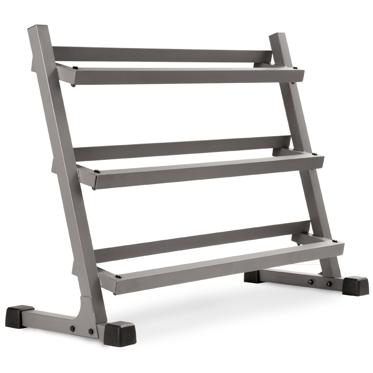 5-50 lb Rubber Hex Dumbbell Set with Commercial 3-Tier Storage Rack