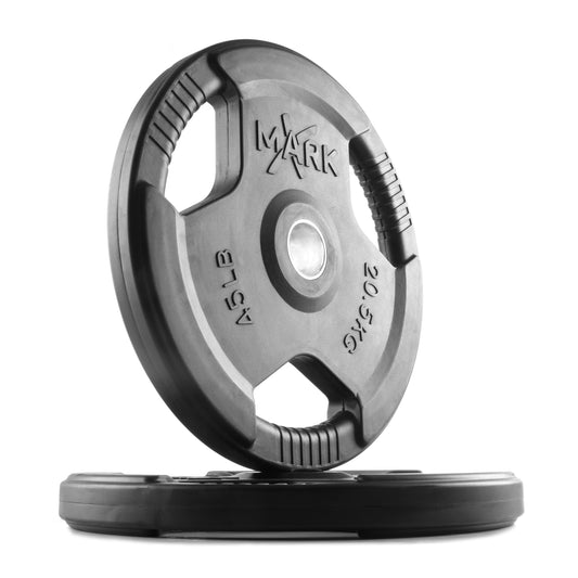 VTX 26 lb rubber weight plate with ergonomic grip for easy handling.