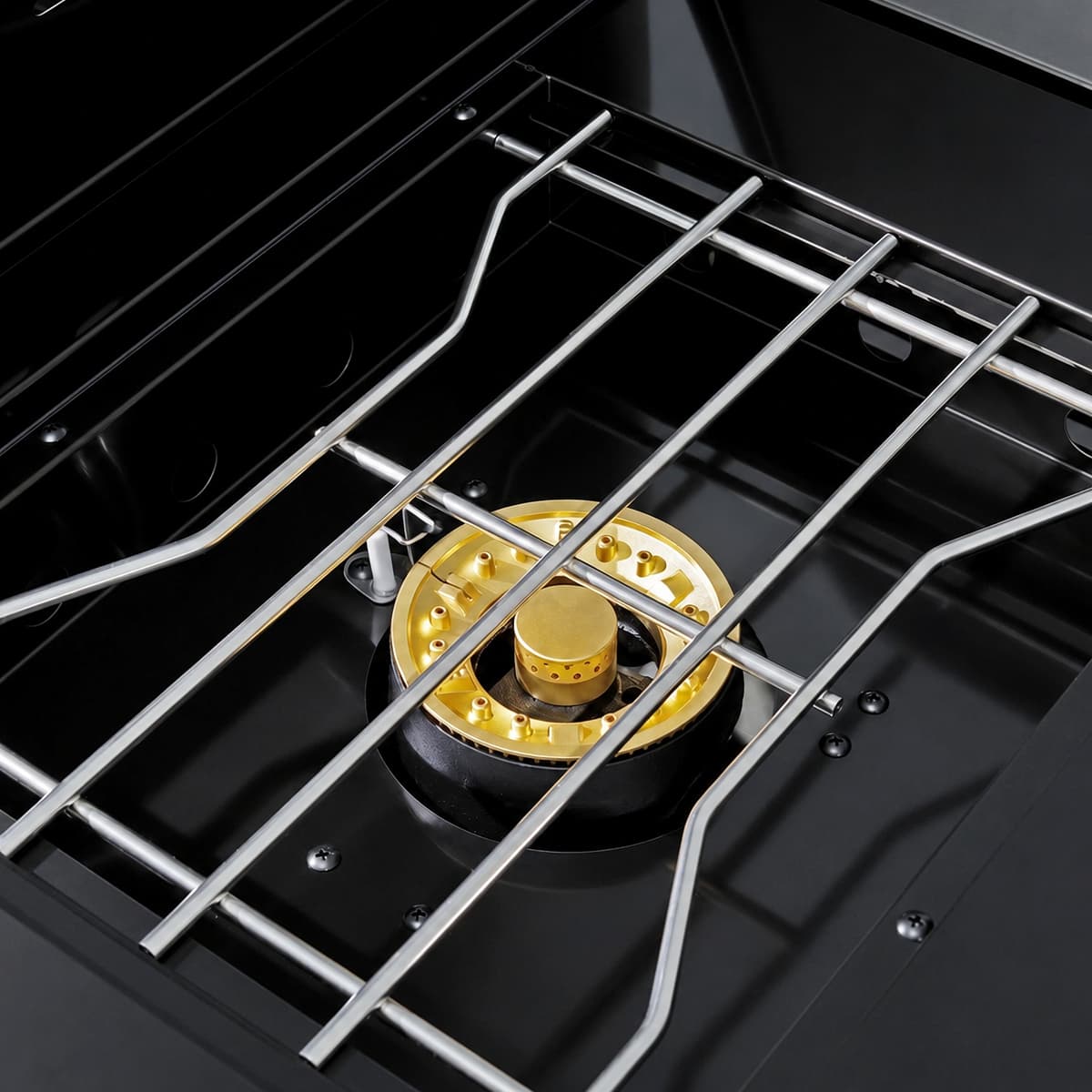 65" 4-Burner 72,000 BTU Black Outdoor Kitchen Island Grill Marble Countertops Wine Cooler