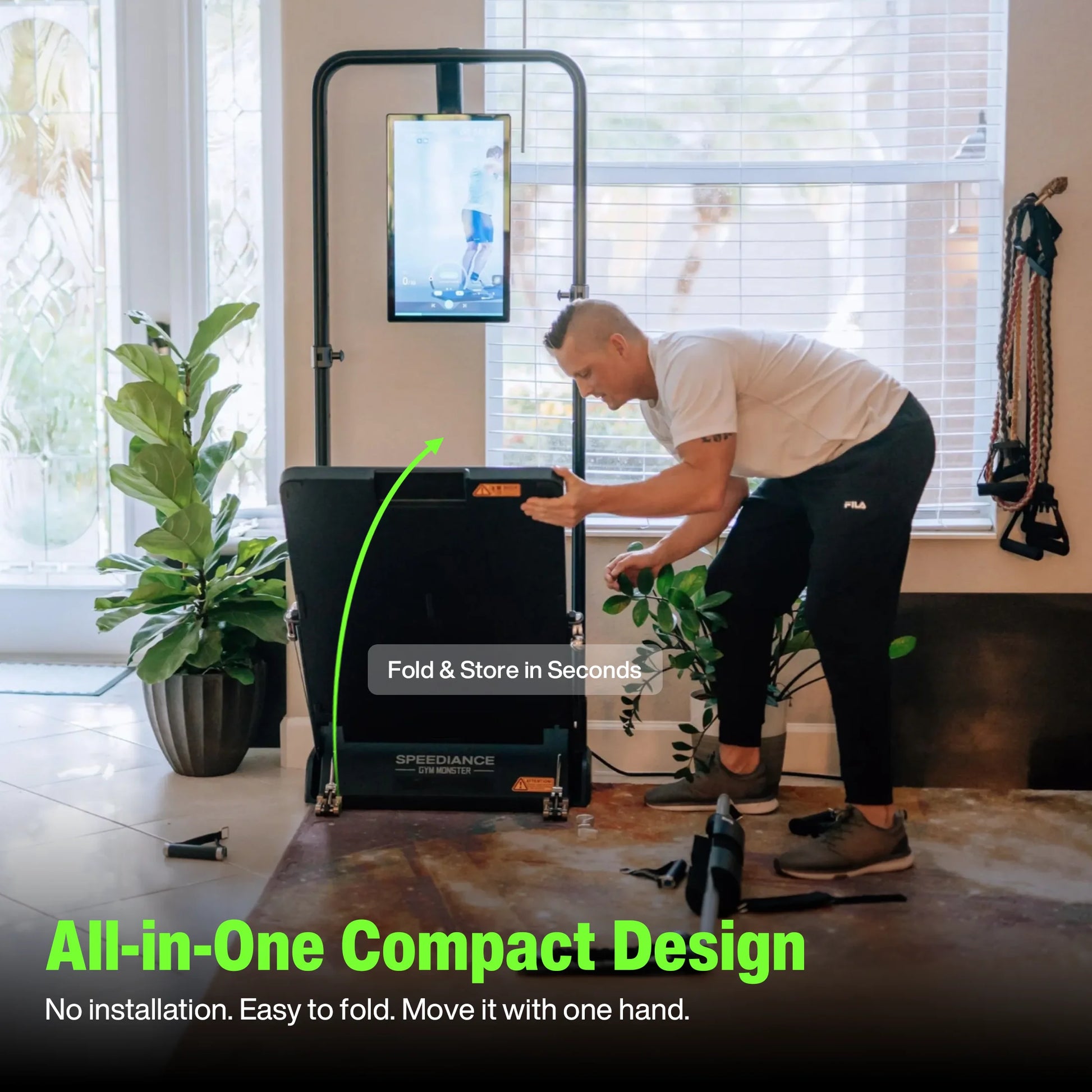 AI Smart Home Gym, All-In-One Digital Weight Workout Machine for Squat, Strength, Cardio, HIIT