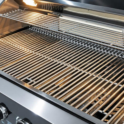 63" 6-Burner Black Outdoor Kitchen Island Grill + Fridge