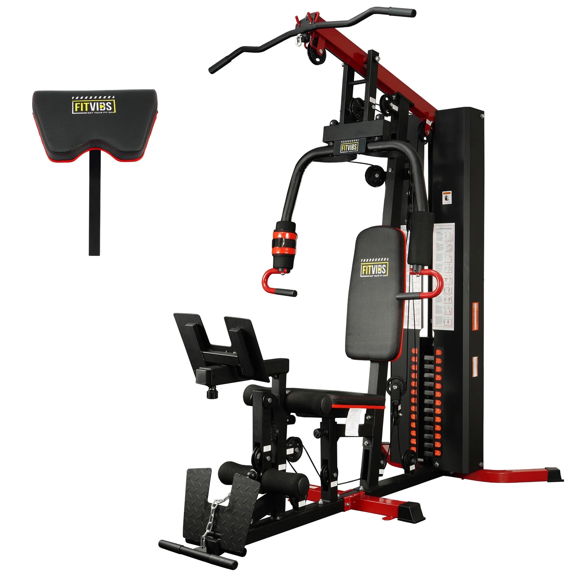 LX750 Multifunctional Full Home Gym System Workout Station with 122.5 Lbs Weight Stack, One Station, Comes with Installation Instruction Video, Ships in 5 Boxes