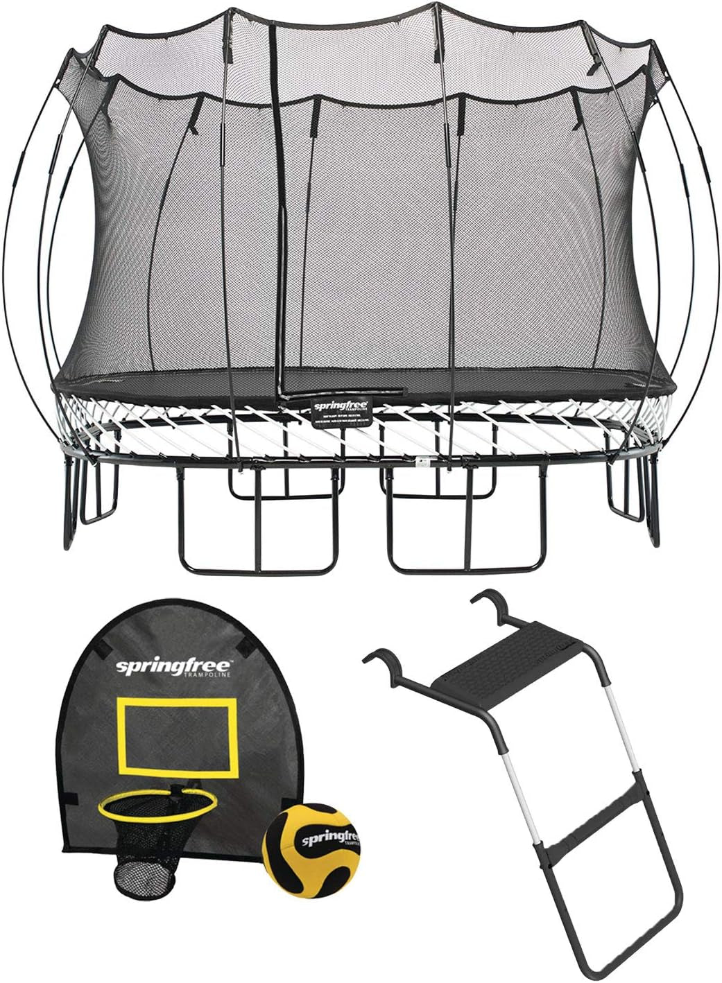 Trampoline � Springless Square Backyard Trampoline with Enclosure for Kids - 11Ft or 13Ft Sizes & Optional Add-On Attachments & Accessories