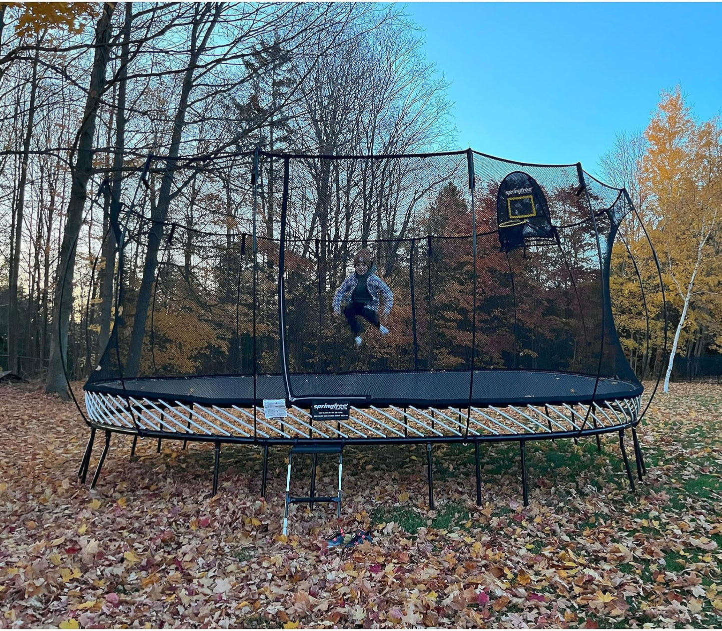 Trampoline – Springless Backyard Oval Trampoline with Enclosure for Kids - Multiple Sizes & Optional Add-On Attachments & Accessories