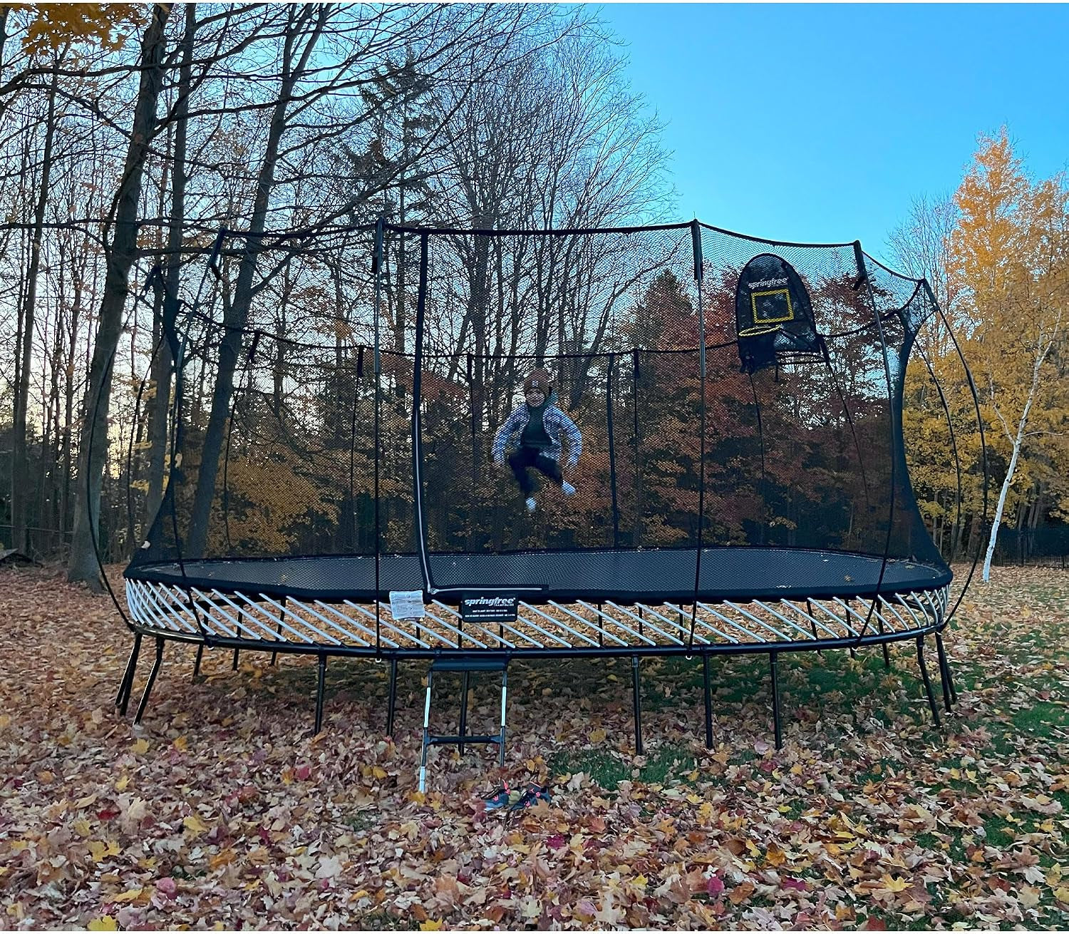Trampoline – Springless Backyard Oval Trampoline with Enclosure for Kids - Multiple Sizes & Optional Add-On Attachments & Accessories