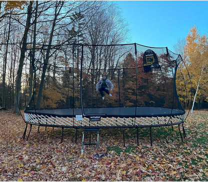 Trampoline – Springless Backyard Oval Trampoline with Enclosure for Kids - Multiple Sizes & Optional Add-On Attachments & Accessories