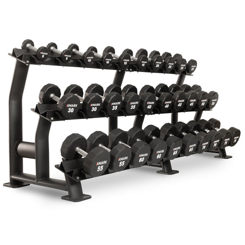 12-Sided Commercial Urethane Dumbbells – Unmatched Durability