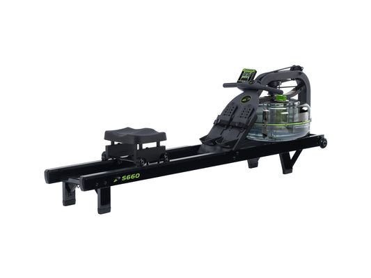 Water Rower with adjustable resistance and digital monitor for effective workouts.