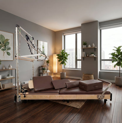 Janet Elite Plus Foldable Pilates Reformer – Studio Grade Luxury Maple Wood Home Pilates Machine - RE016