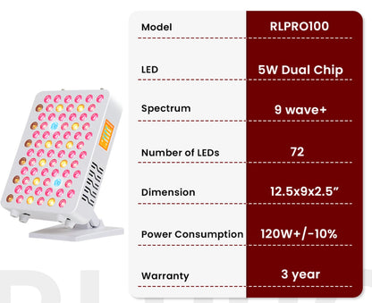 VitalGlow Core Red Light Therapy Panel | Compact Red & Near-Infrared Therapy System