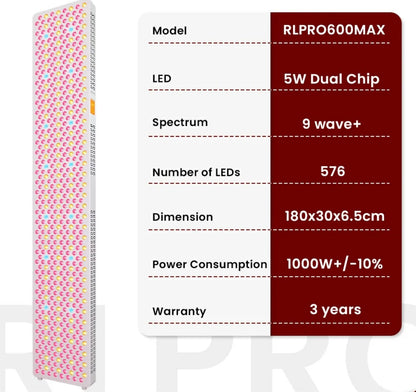 VitalGlow Pulse Full Body Red Light Therapy Panel | 576 LED Recovery & Performance System
