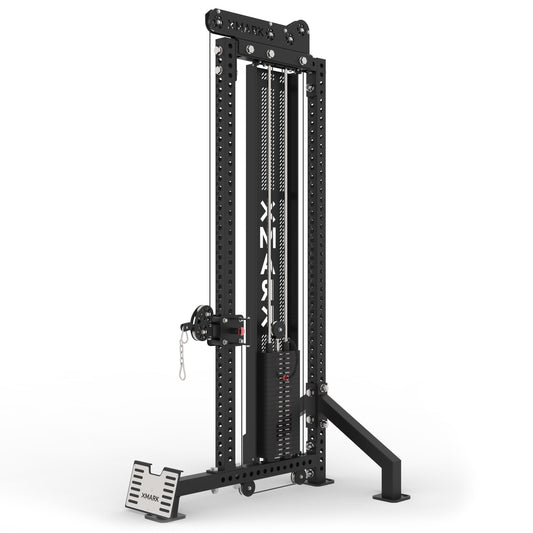 XMAS 2.0 Cable Machine with dual adjustable pulleys and sturdy frame for versatile workouts.