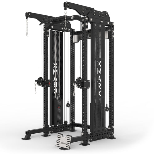 Commercial Half Rack Functional Trainer with Lat Pulldown and Low Row – Unmatched Strength