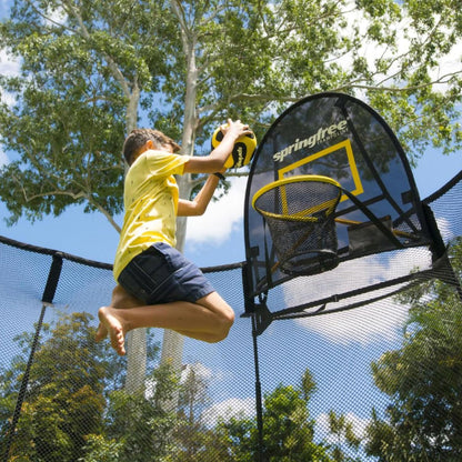 Trampoline – Springless Backyard Oval Trampoline with Enclosure for Kids - Multiple Sizes & Optional Add-On Attachments & Accessories