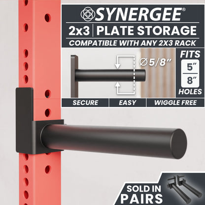 Synergee 2x3 plate storage compatible with any 2x3 rack, featuring a secure and easy design.