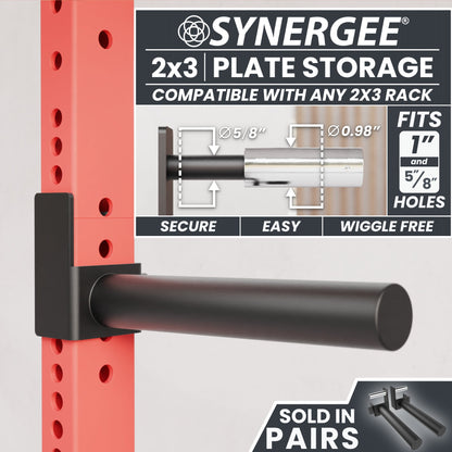 Synergee 2x3 plate storage compatible with any 2x3 rack, featuring a secure and easy design.