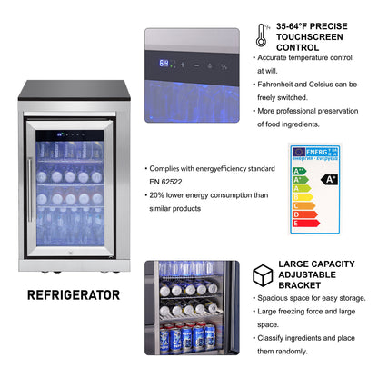 85.2" 4+1 Burner 71500 BTU Silver Outdoor Kitchen Island Grill + Sink + Refrigerator