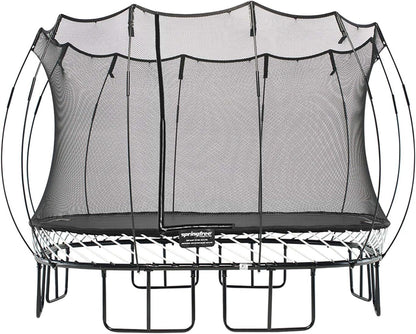 Trampoline � Springless Square Backyard Trampoline with Enclosure for Kids - 11Ft or 13Ft Sizes & Optional Add-On Attachments & Accessories