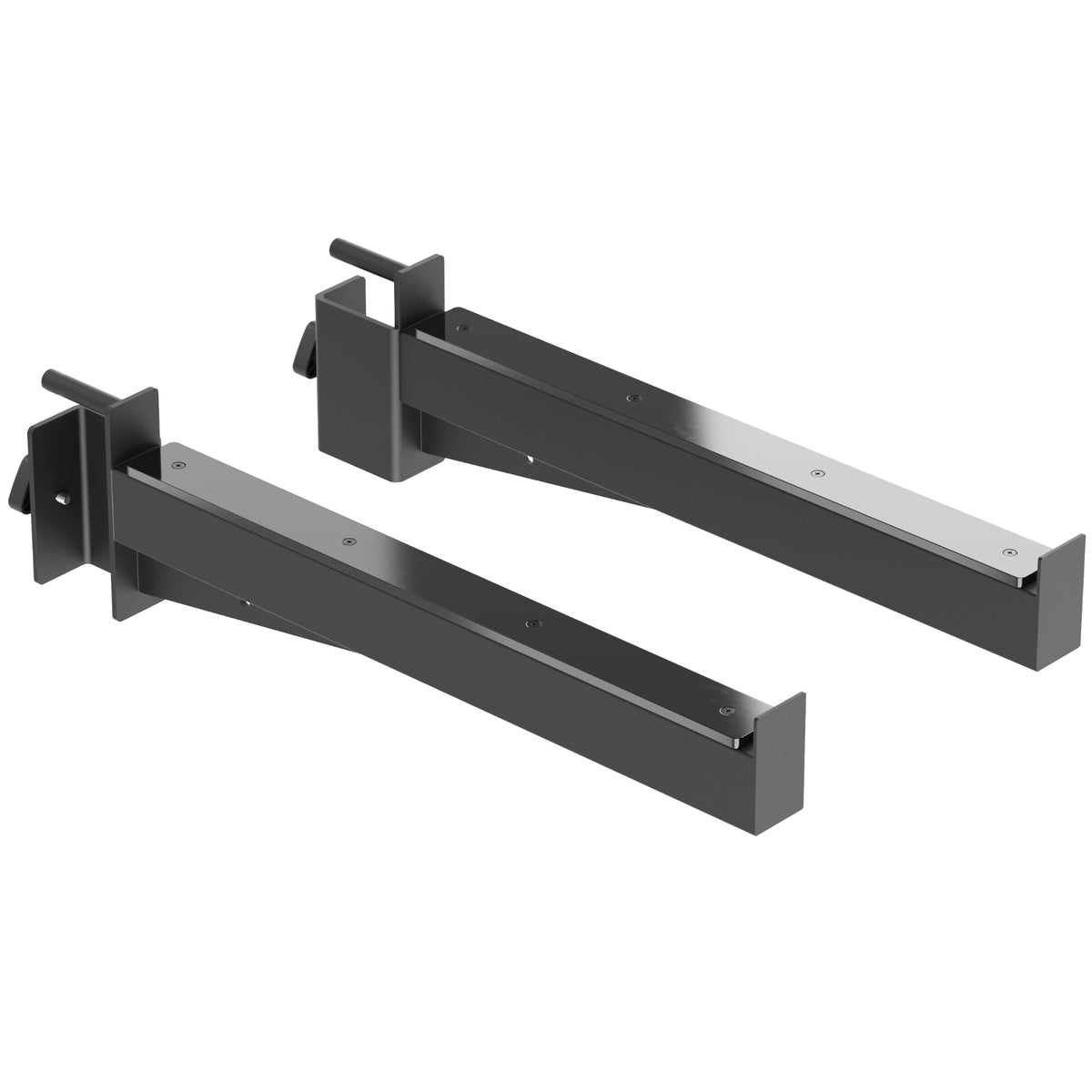 Heavy-duty shelf brackets designed for sturdy support and easy installation.