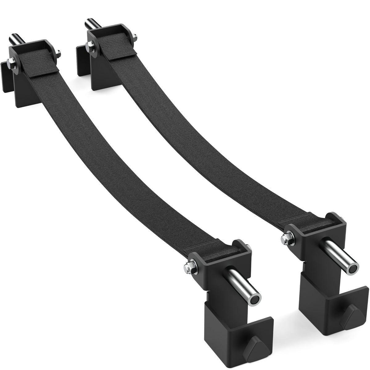 Heavy-duty resistance bands for strength training, featuring sturdy metal hooks and durable straps.