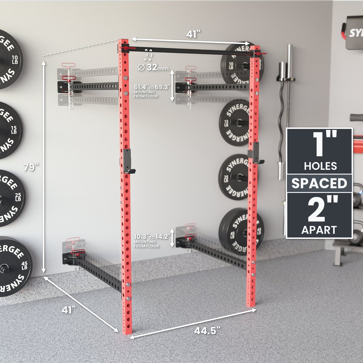 Synergee 2200 Series Folding Squat Rack