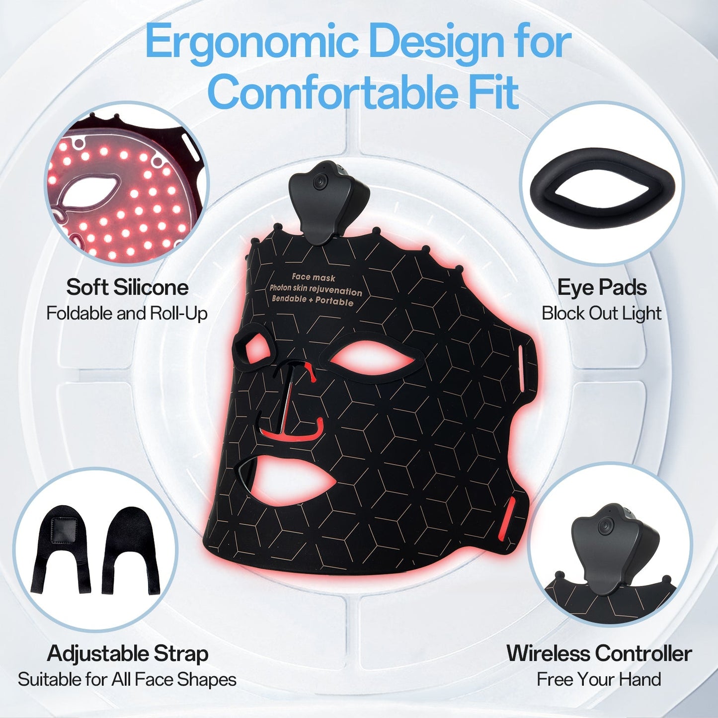 Shape Tactics Cordless 7-Color LED Light Therapy Facial Mask