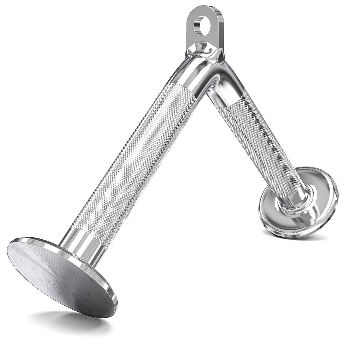 Polished aluminum exhaust hanger with a sleek design and durable construction.