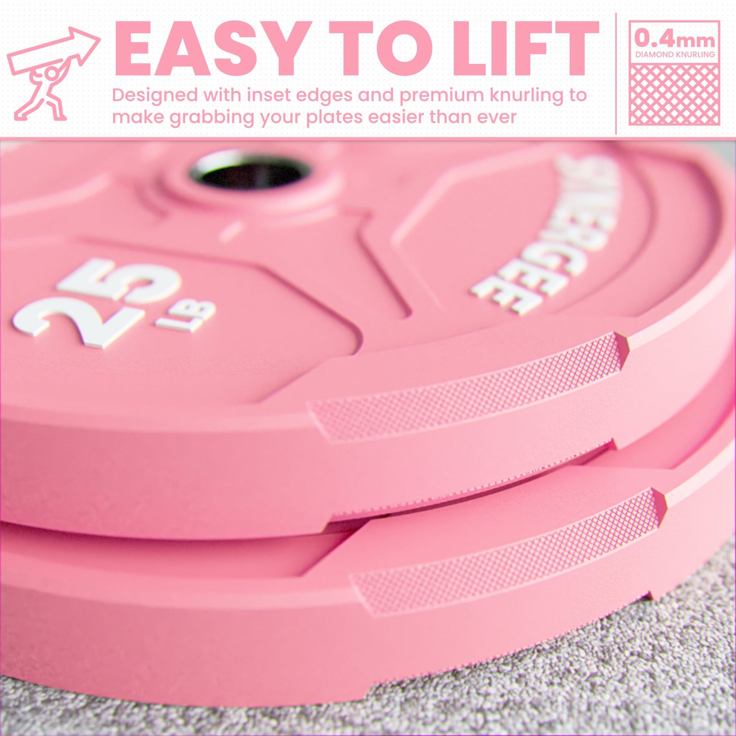 Synergee Pink EZ Grip Bumper Plates